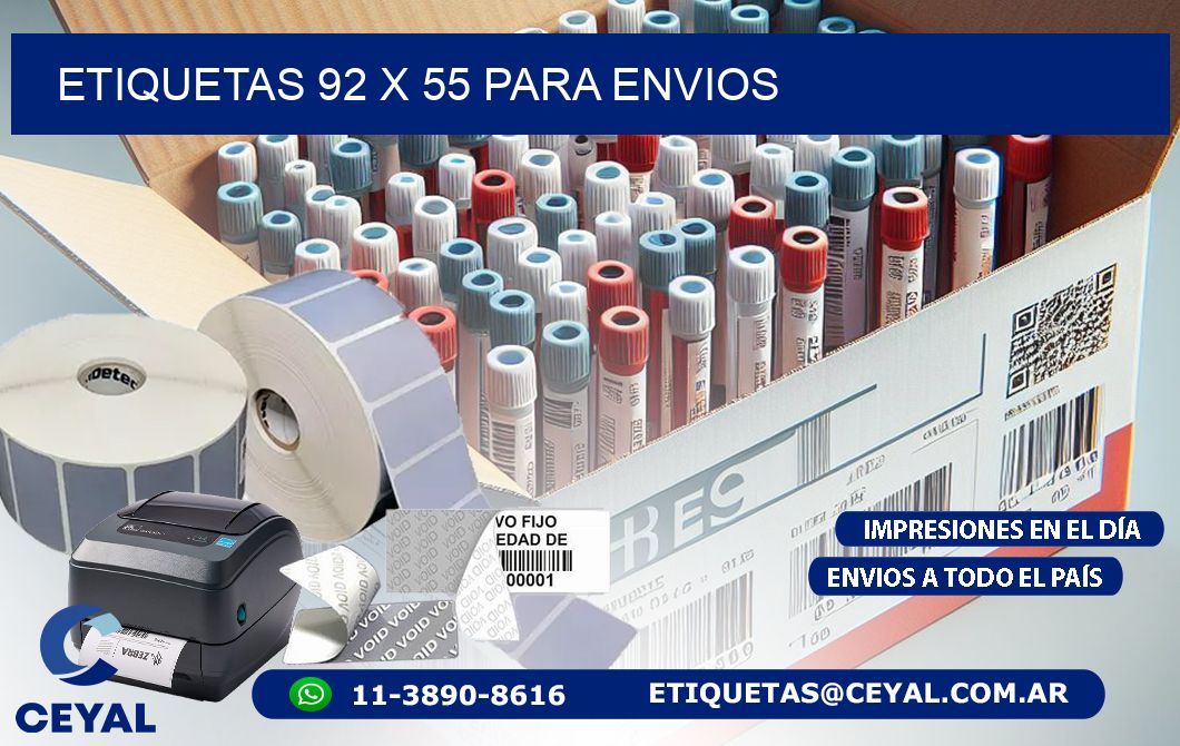 ETIQUETAS 92 x 55 PARA ENVIOS