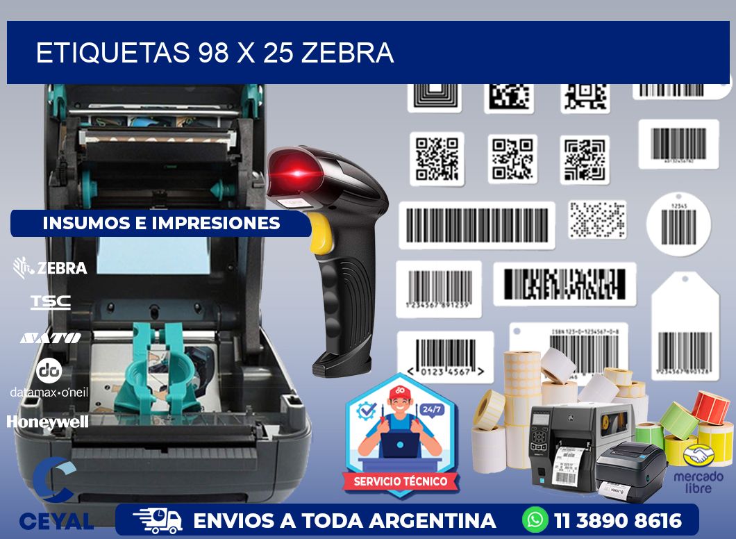 ETIQUETAS 98 x 25 ZEBRA