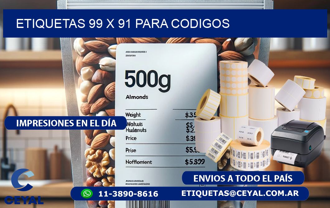 ETIQUETAS 99 x 91 PARA CODIGOS