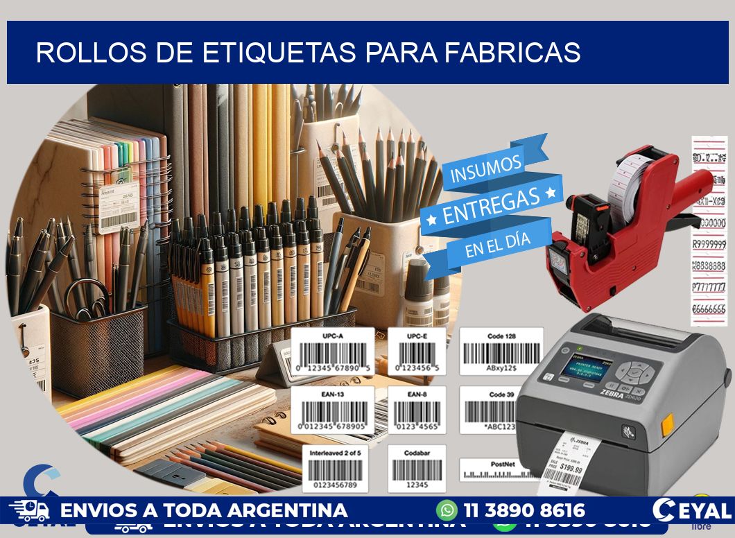 ROLLOS DE ETIQUETAS para fabricas