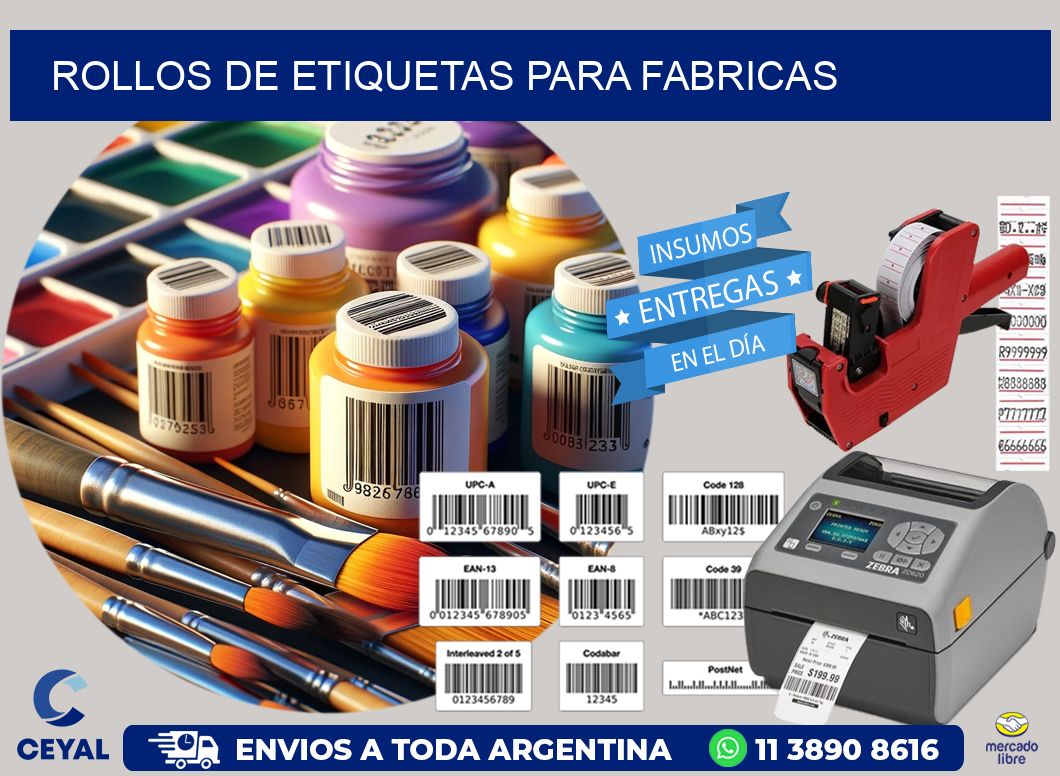 ROLLOS DE ETIQUETAS para fabricas