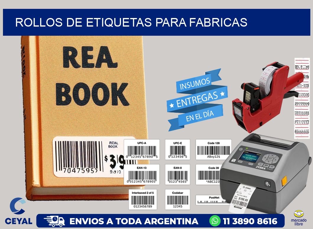 ROLLOS DE ETIQUETAS para fabricas
