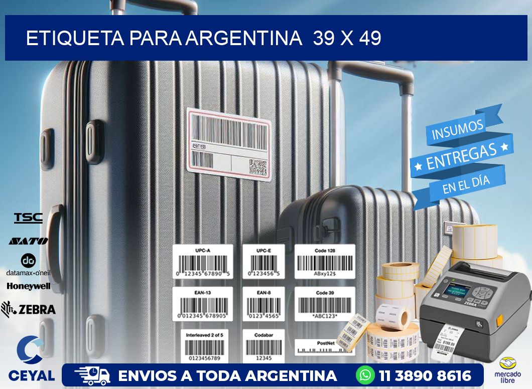 etiqueta para Argentina  39 x 49