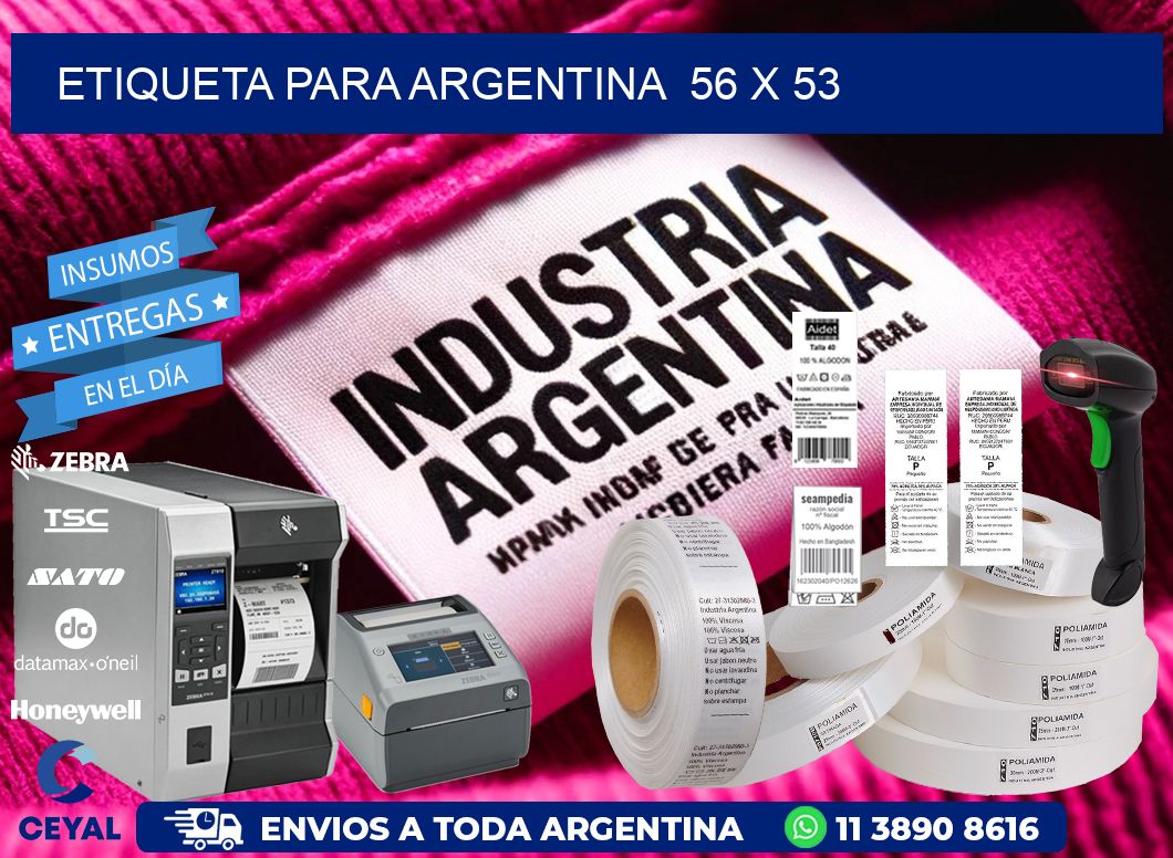 etiqueta para Argentina  56 x 53