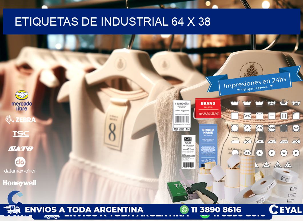 etiquetas de industrial 64 x 38