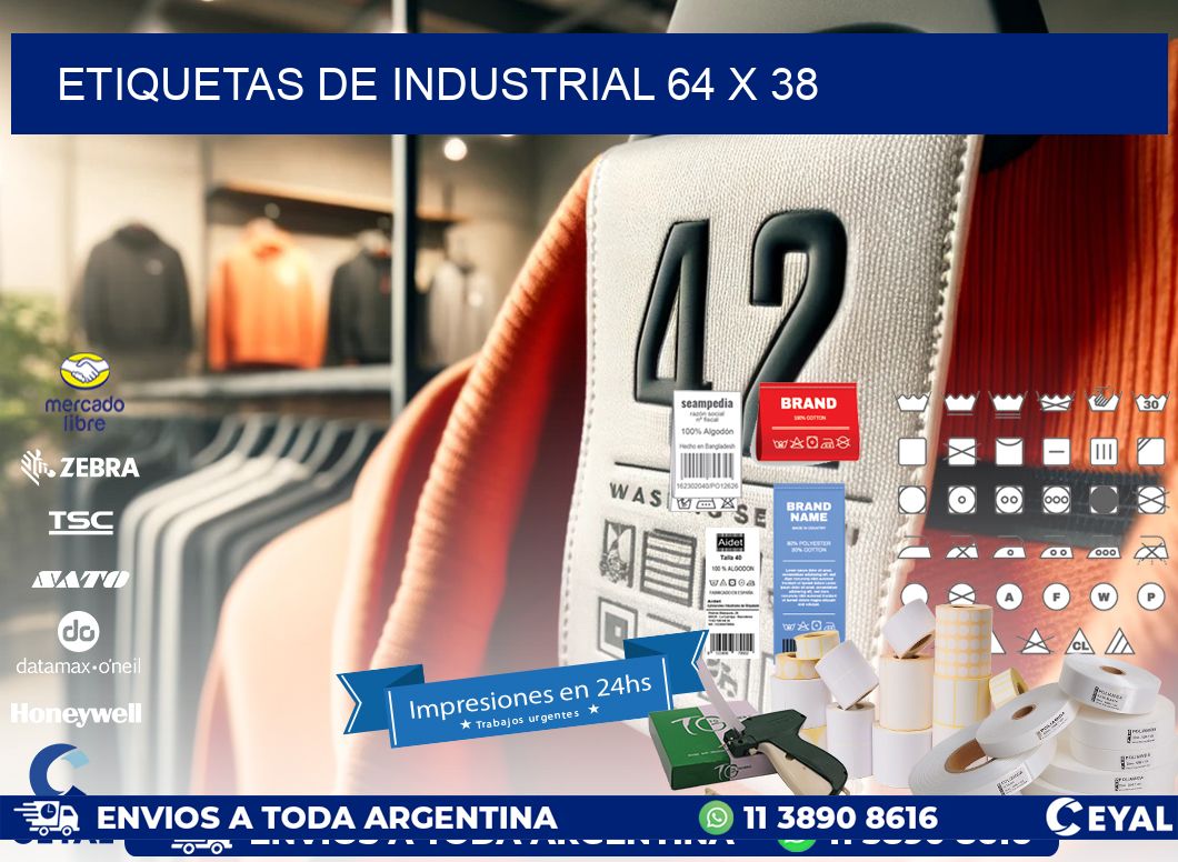 etiquetas de industrial 64 x 38