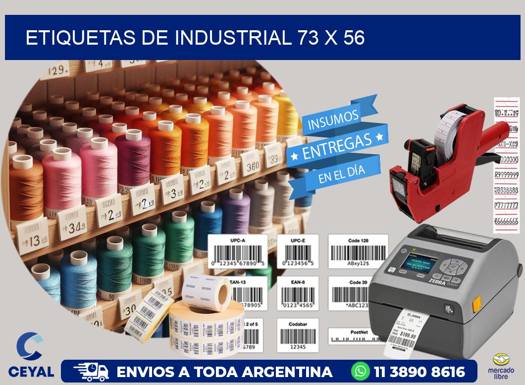 etiquetas de industrial 73 x 56
