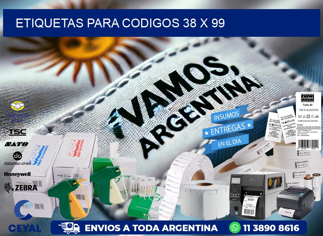 etiquetas para codigos 38 x 99