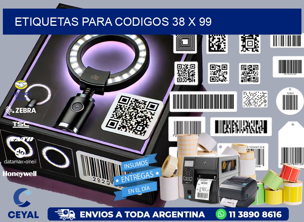 etiquetas para codigos 38 x 99