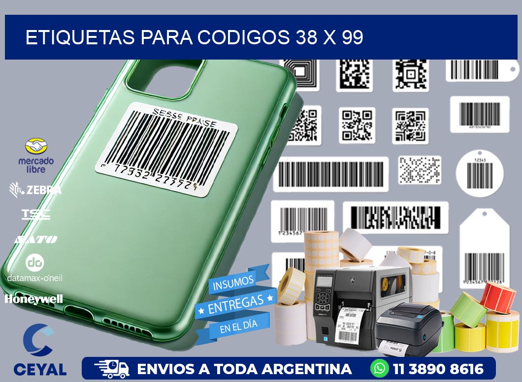 etiquetas para codigos 38 x 99