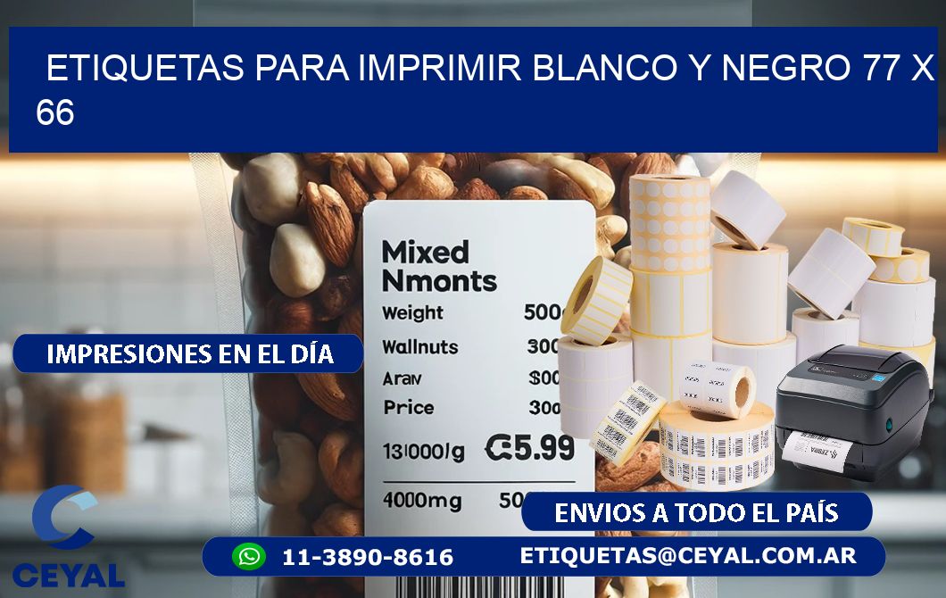 etiquetas para imprimir blanco y negro 77 x 66