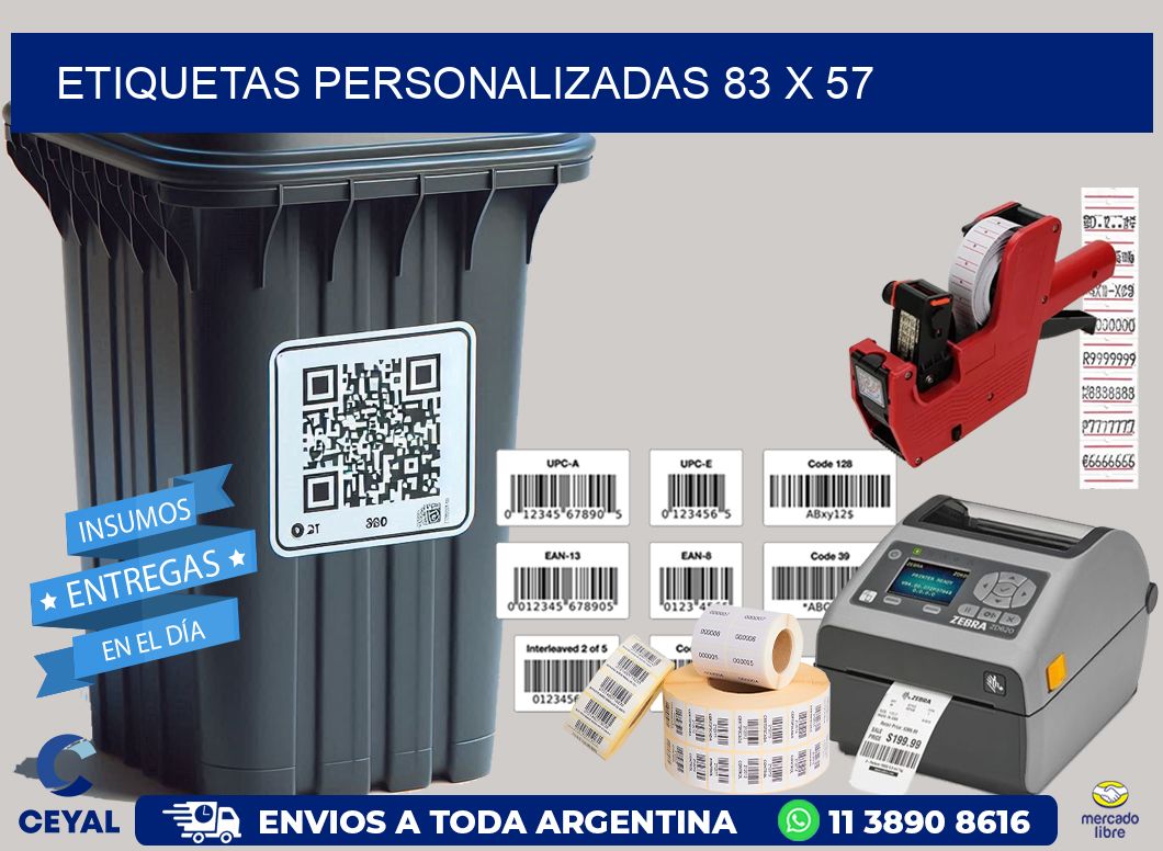 etiquetas personalizadas 83 x 57
