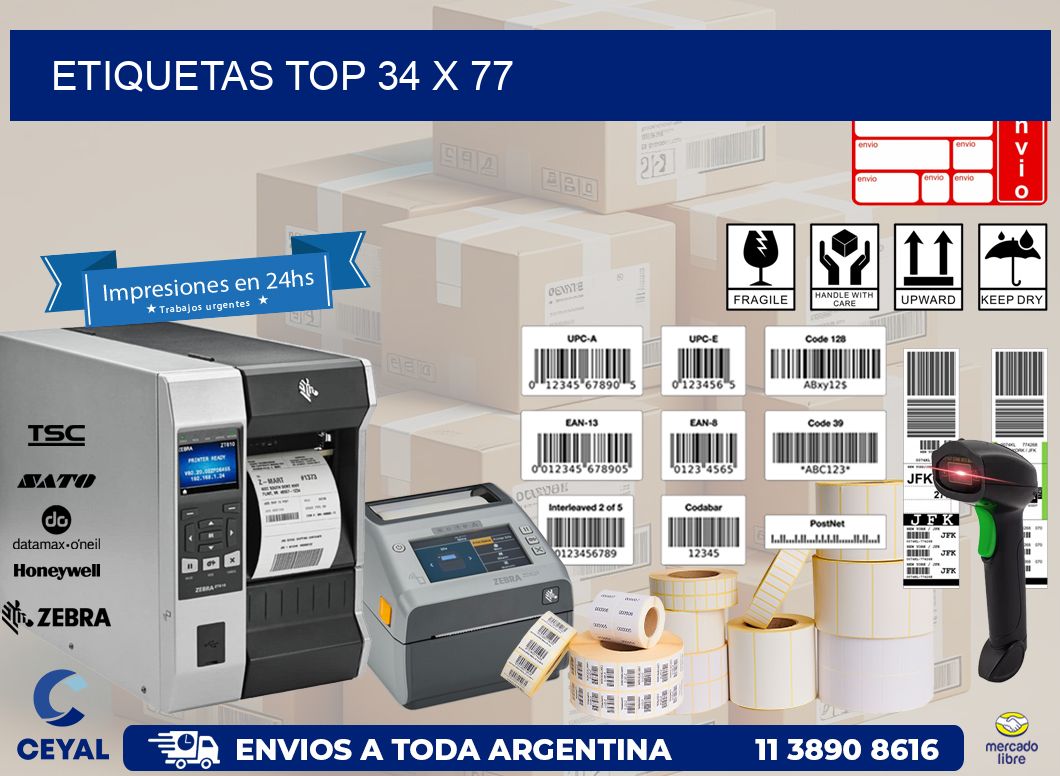 etiquetas top 34 x 77