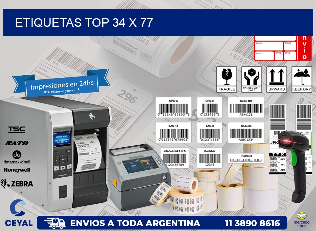 etiquetas top 34 x 77