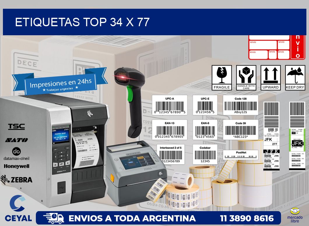 etiquetas top 34 x 77