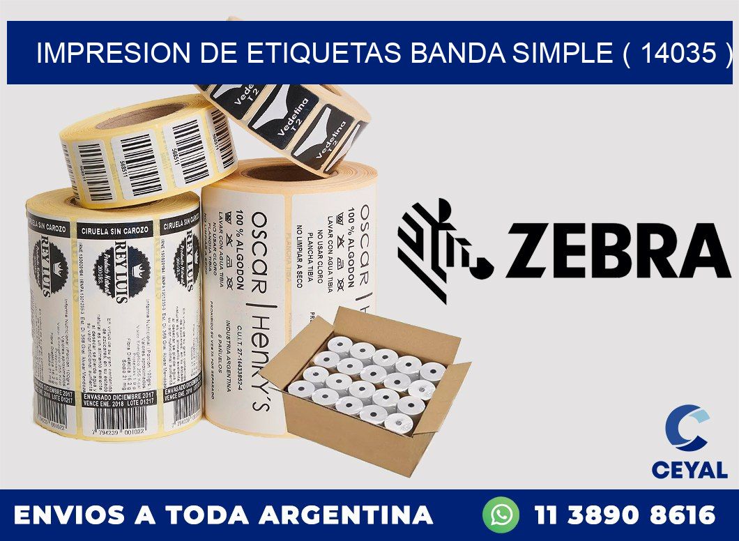 impresion de etiquetas banda simple ( 14035 )