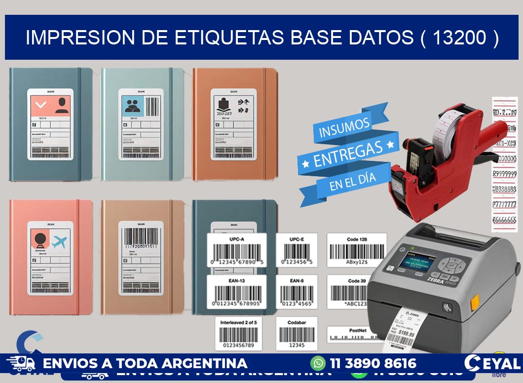 impresion de etiquetas base datos ( 13200 )