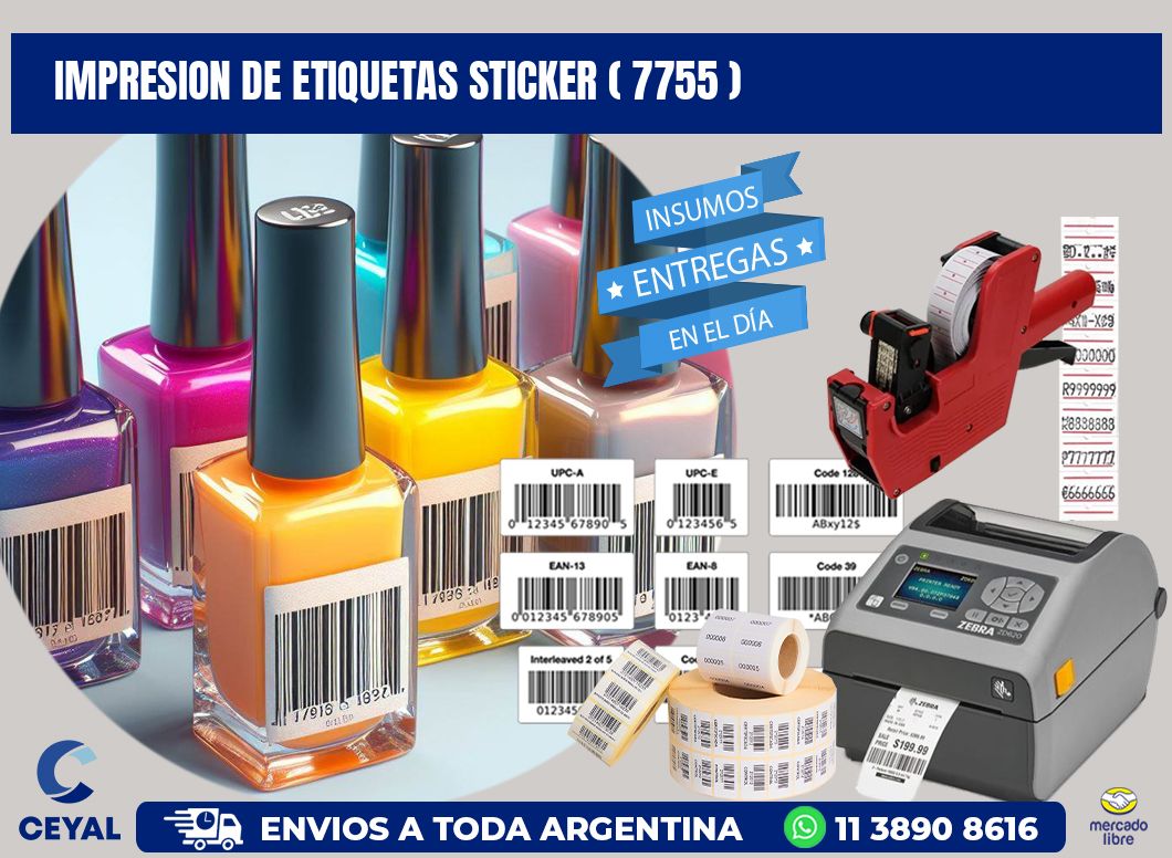impresion de etiquetas sticker ( 7755 )
