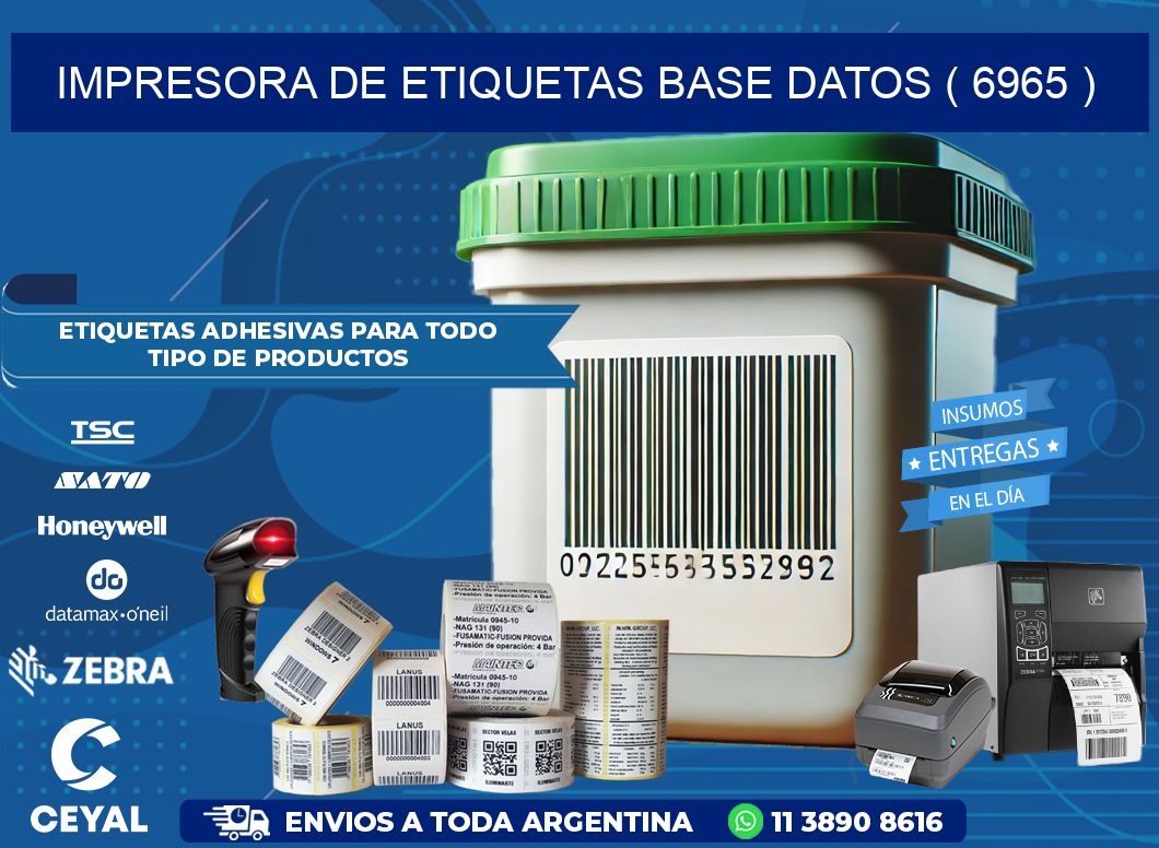 impresora de etiquetas base datos ( 6965 )