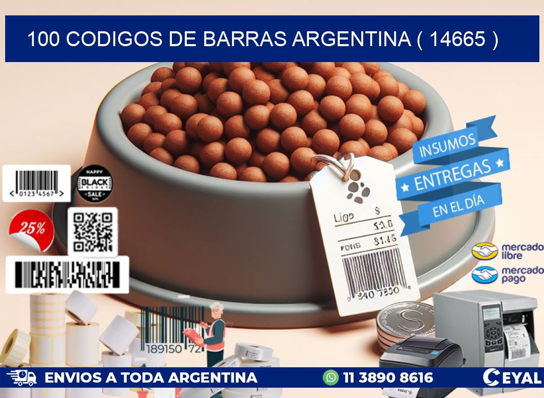 100 codigos de barras argentina ( 14665 )