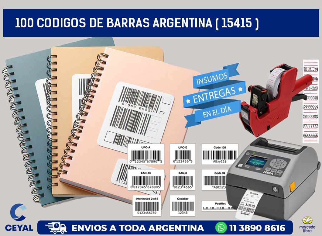 100 codigos de barras argentina ( 15415 )