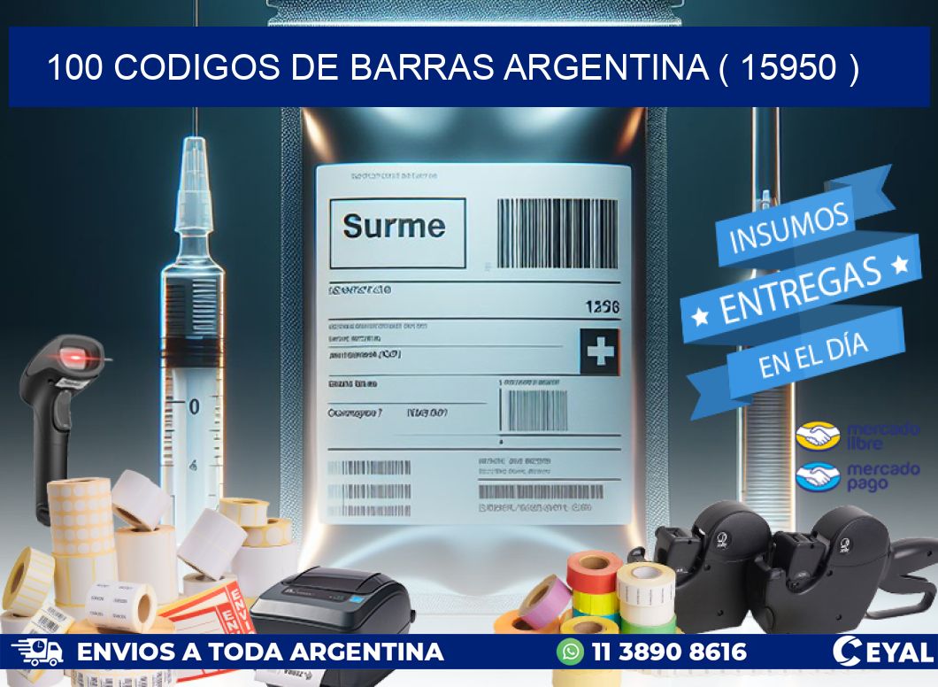 100 codigos de barras argentina ( 15950 )