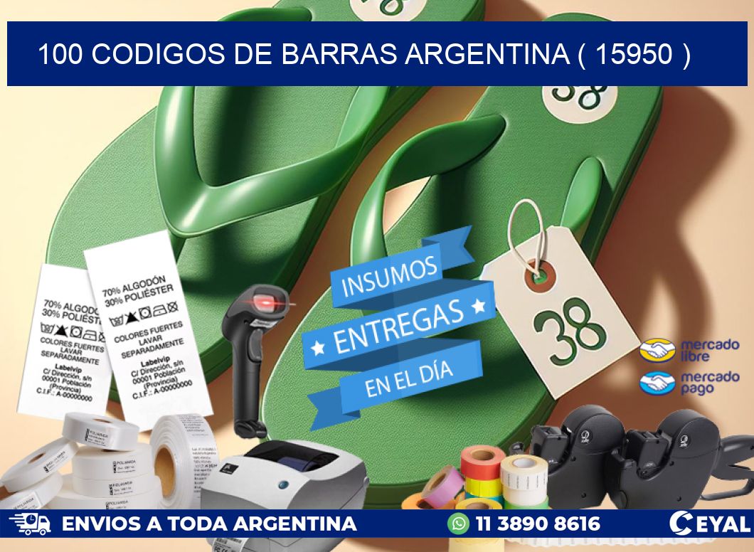 100 codigos de barras argentina ( 15950 )