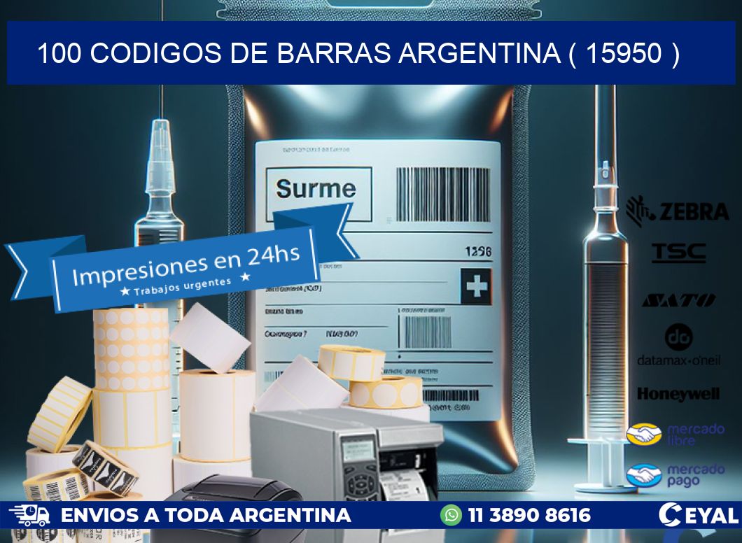 100 codigos de barras argentina ( 15950 )