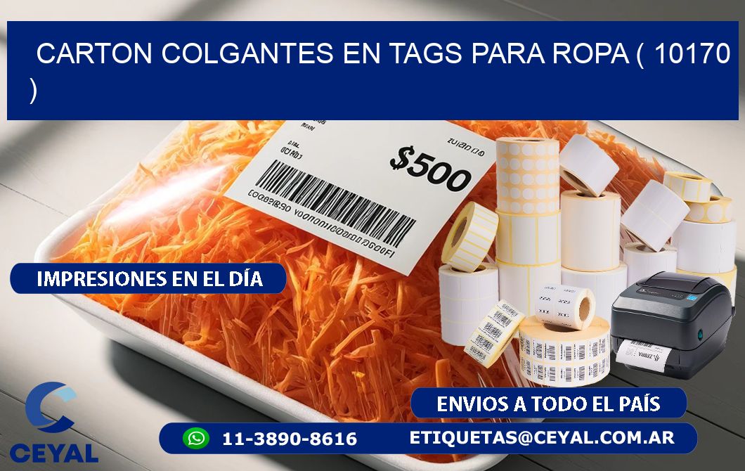 CARTON COLGANTES EN TAGS PARA ROPA ( 10170 )