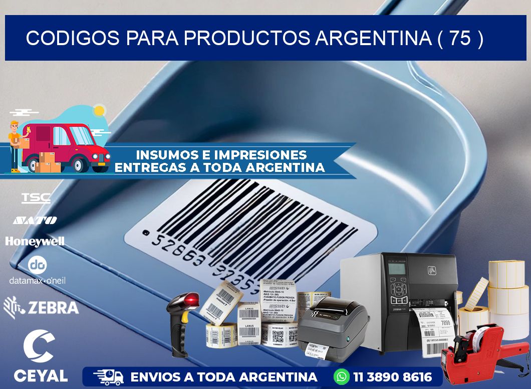 CODIGOS PARA PRODUCTOS ARGENTINA ( 75 )