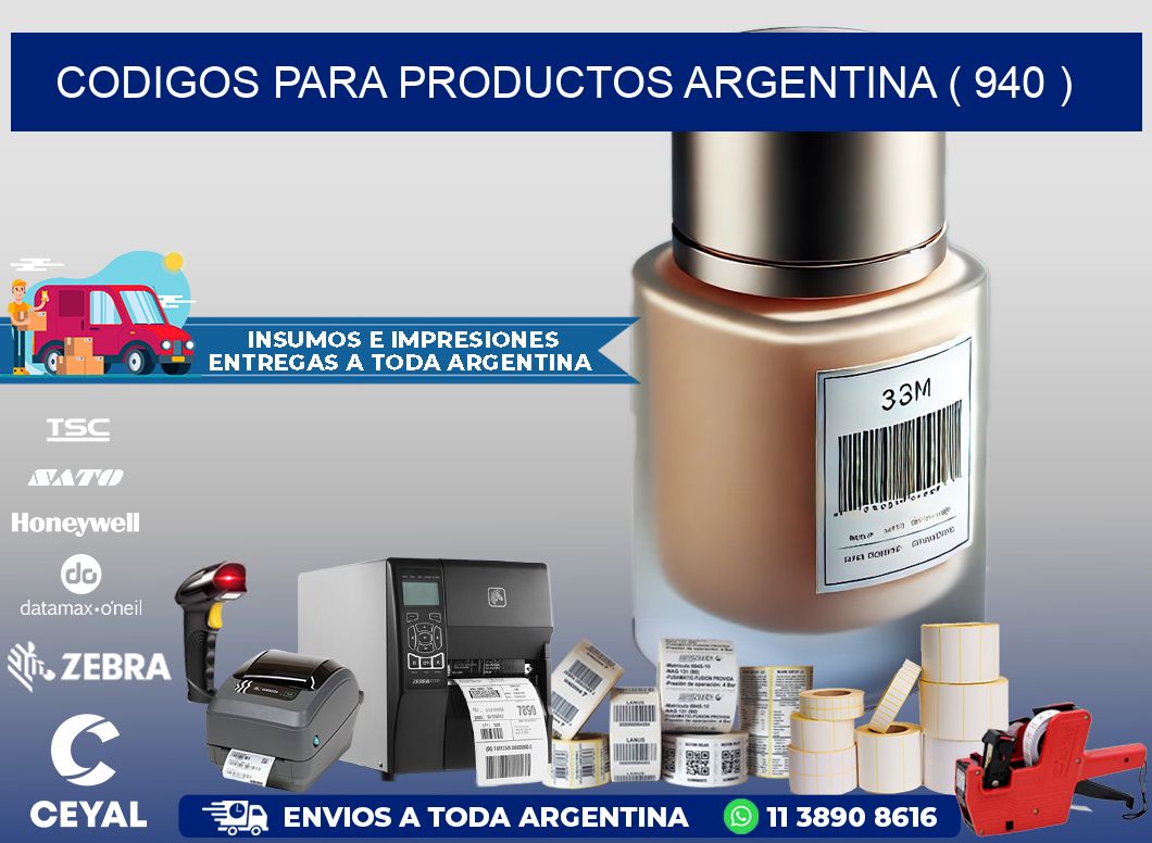 CODIGOS PARA PRODUCTOS ARGENTINA ( 940 )