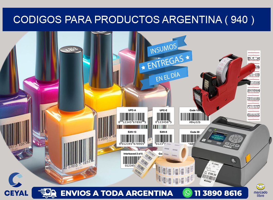 CODIGOS PARA PRODUCTOS ARGENTINA ( 940 )