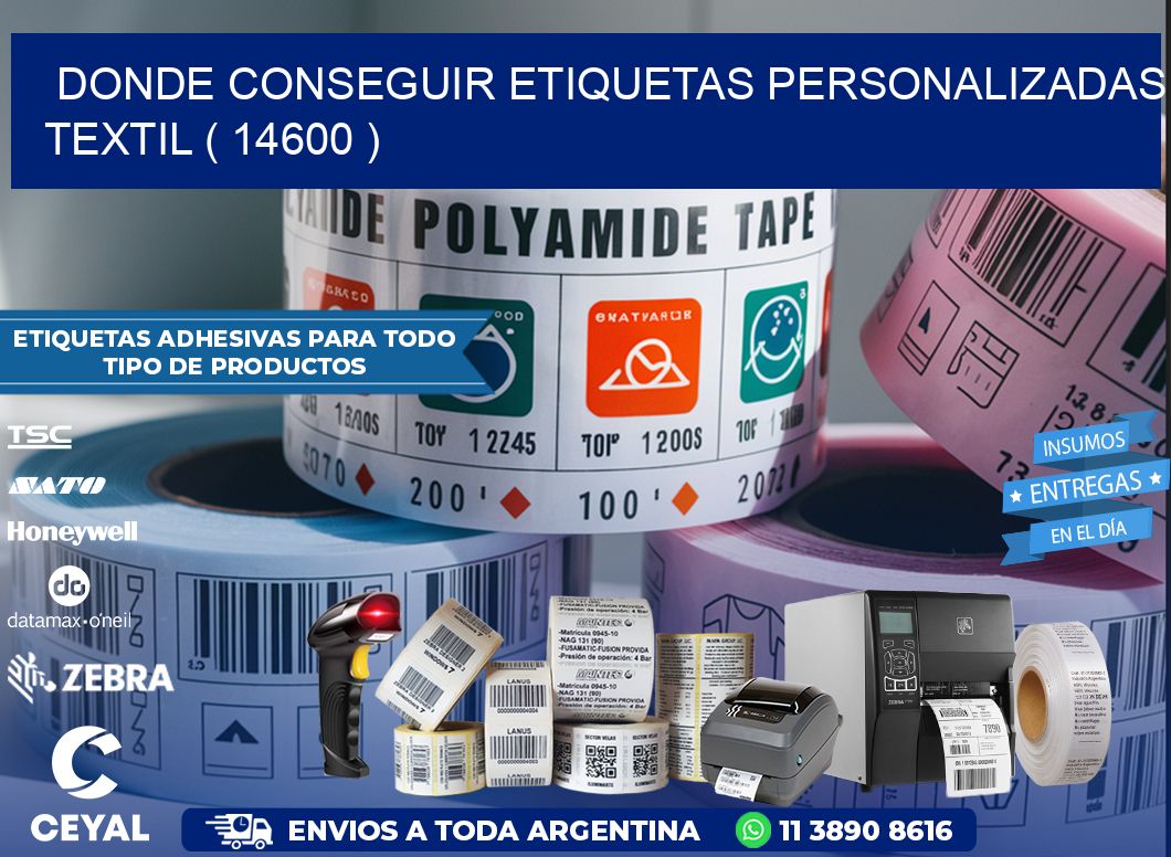 DONDE CONSEGUIR ETIQUETAS PERSONALIZADAS TEXTIL ( 14600 )