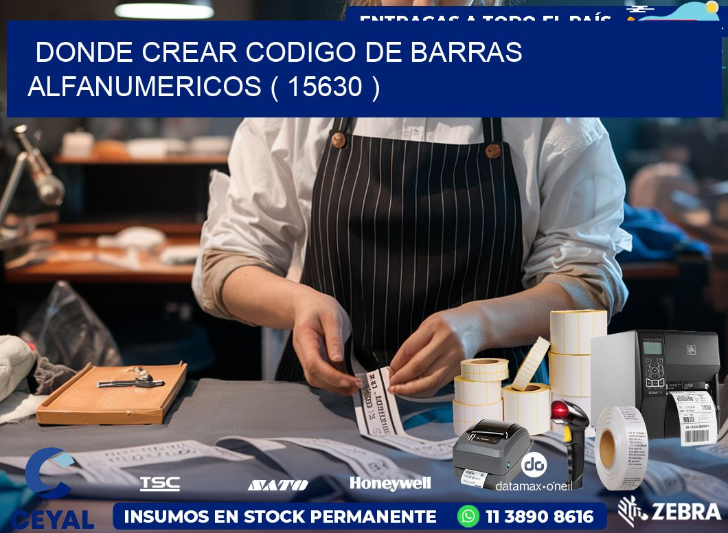 DONDE CREAR CODIGO DE BARRAS ALFANUMERICOS ( 15630 )