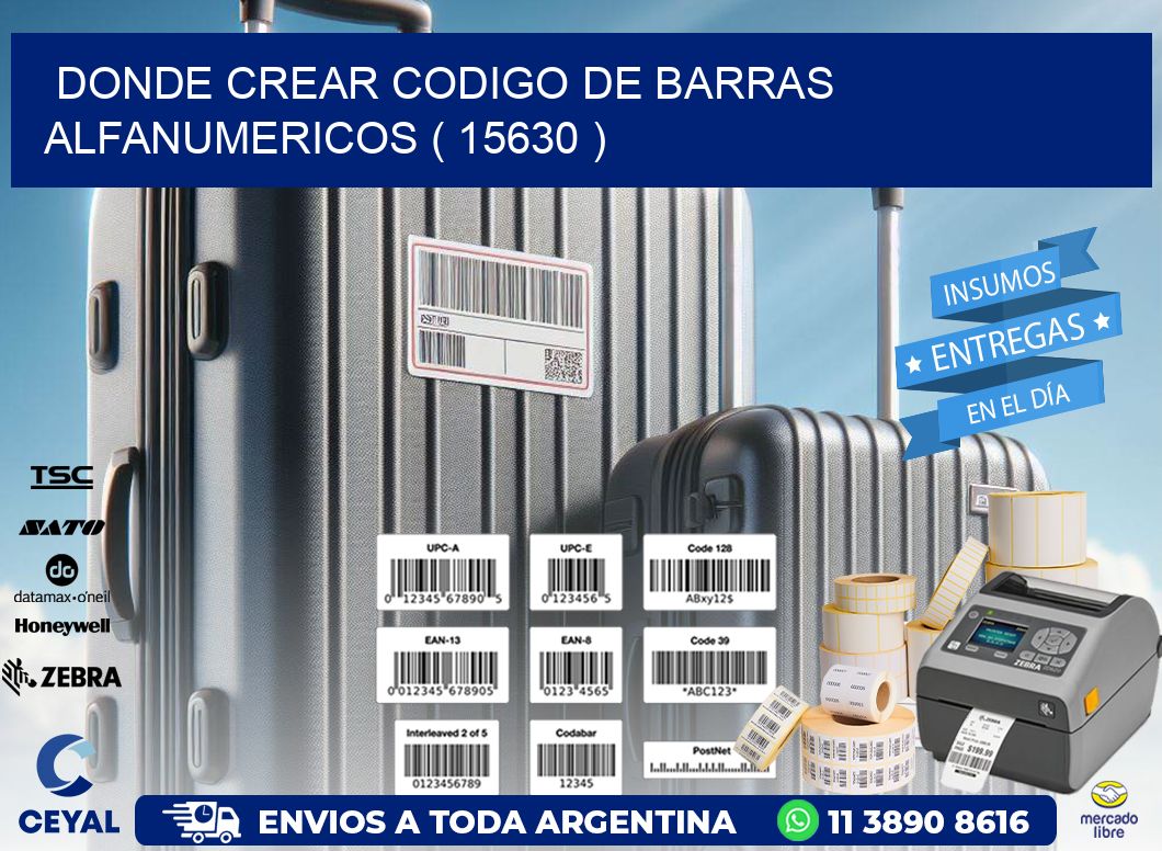 DONDE CREAR CODIGO DE BARRAS ALFANUMERICOS ( 15630 )