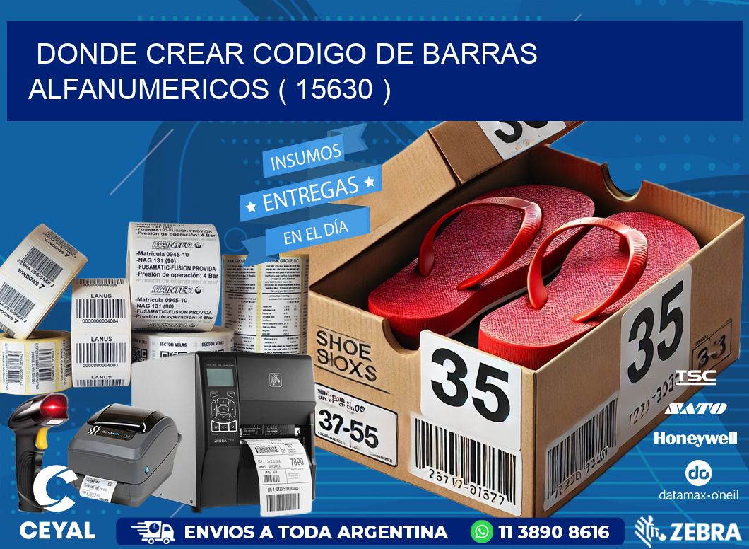 DONDE CREAR CODIGO DE BARRAS ALFANUMERICOS ( 15630 )