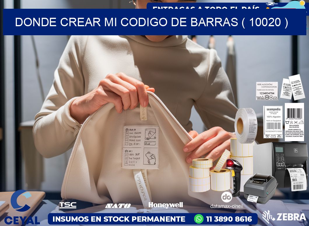 DONDE CREAR MI CODIGO DE BARRAS ( 10020 )