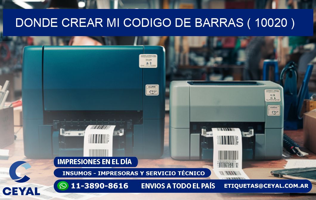 DONDE CREAR MI CODIGO DE BARRAS ( 10020 )