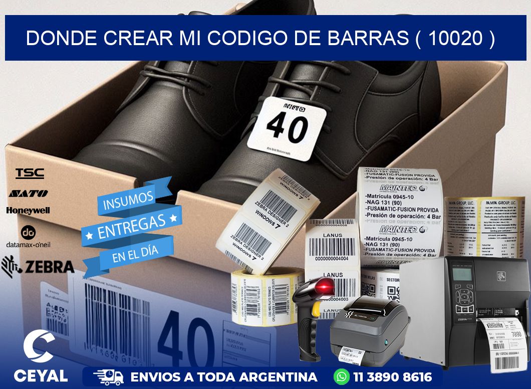 DONDE CREAR MI CODIGO DE BARRAS ( 10020 )
