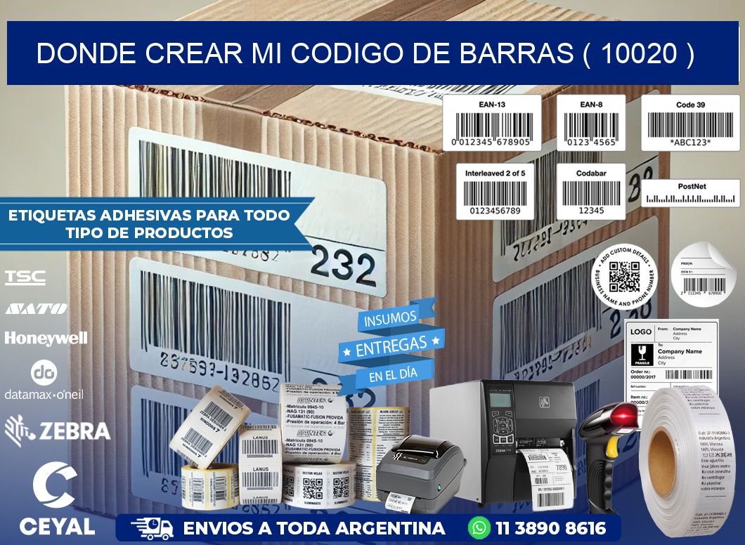 DONDE CREAR MI CODIGO DE BARRAS ( 10020 )