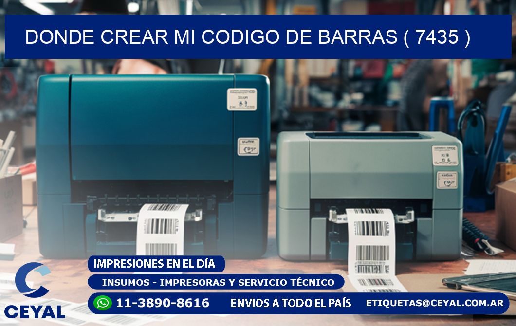 DONDE CREAR MI CODIGO DE BARRAS ( 7435 )