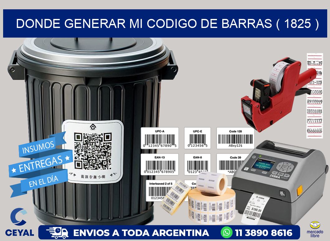 DONDE GENERAR MI CODIGO DE BARRAS ( 1825 )