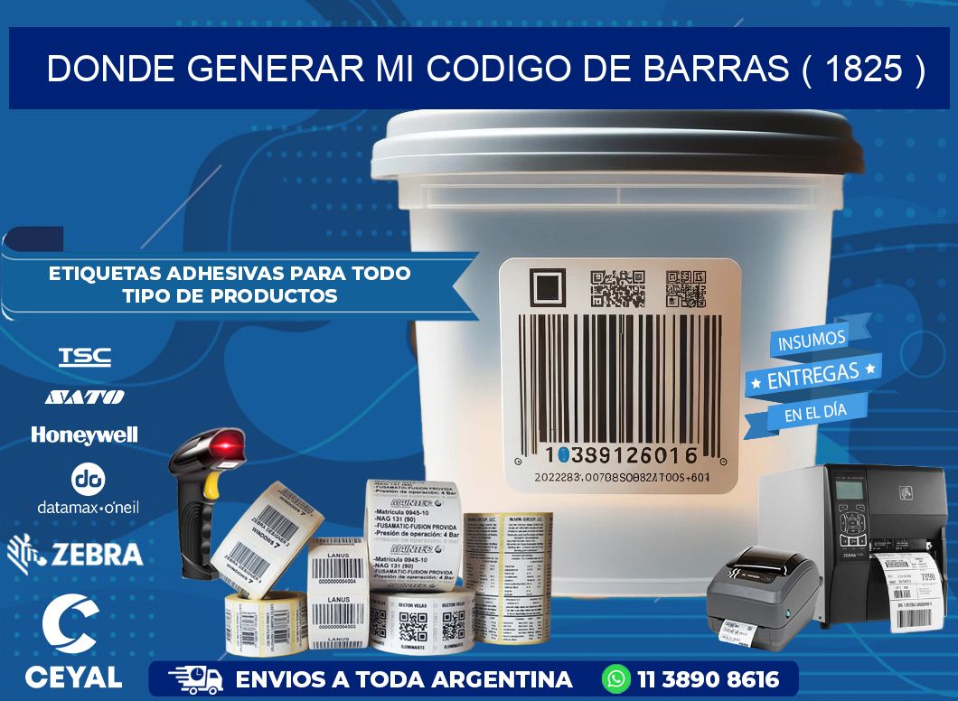 DONDE GENERAR MI CODIGO DE BARRAS ( 1825 )