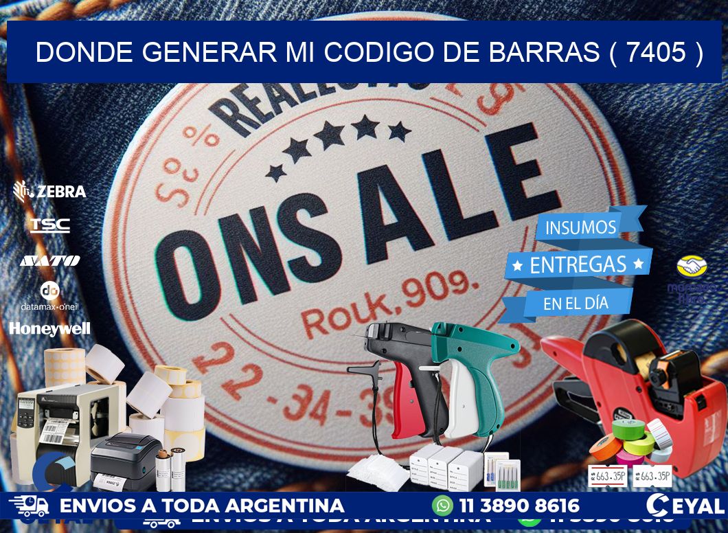 DONDE GENERAR MI CODIGO DE BARRAS ( 7405 )