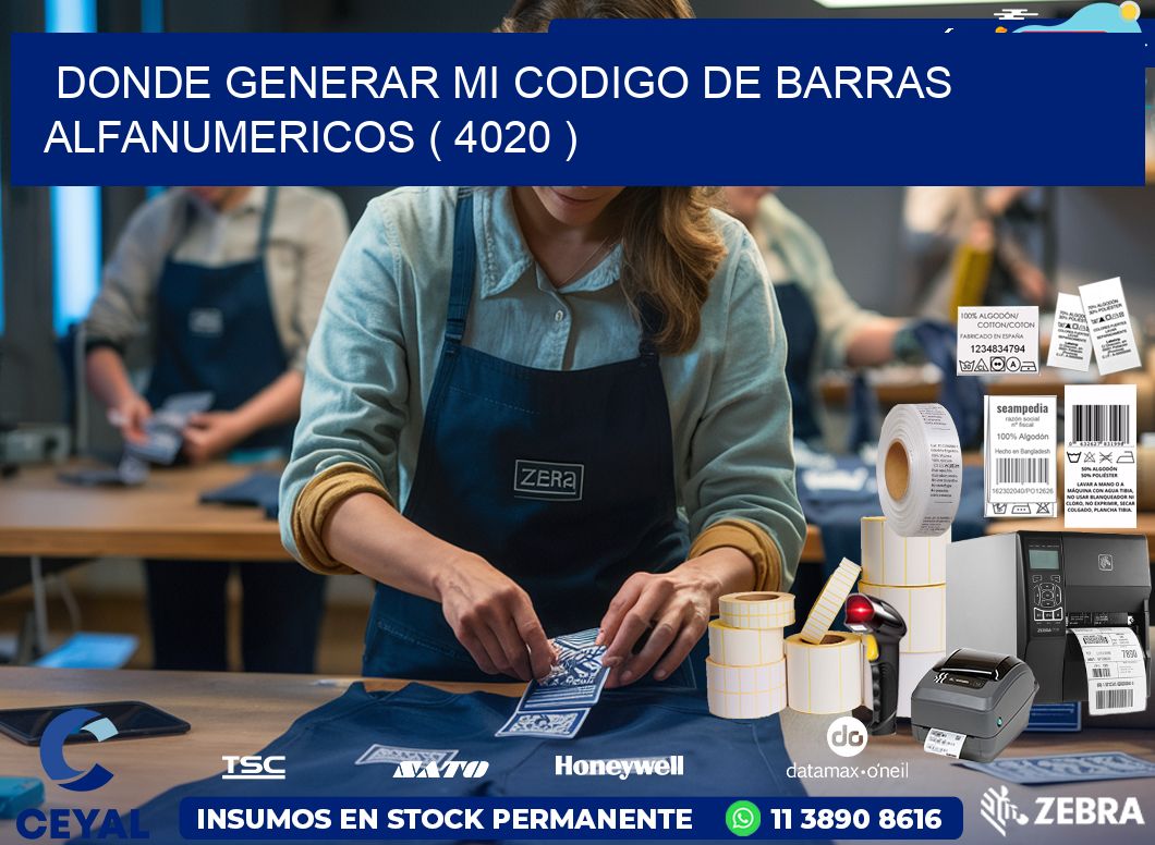 DONDE GENERAR MI CODIGO DE BARRAS ALFANUMERICOS ( 4020 )