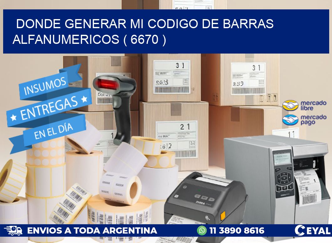 DONDE GENERAR MI CODIGO DE BARRAS ALFANUMERICOS ( 6670 )