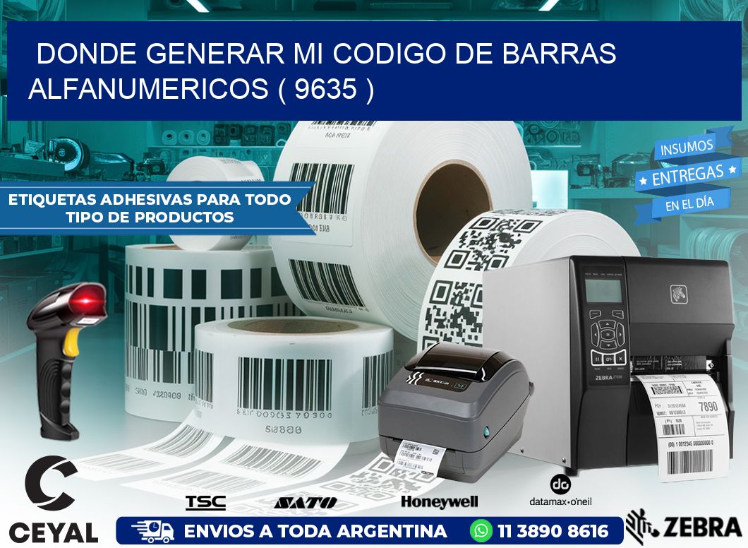 DONDE GENERAR MI CODIGO DE BARRAS ALFANUMERICOS ( 9635 )