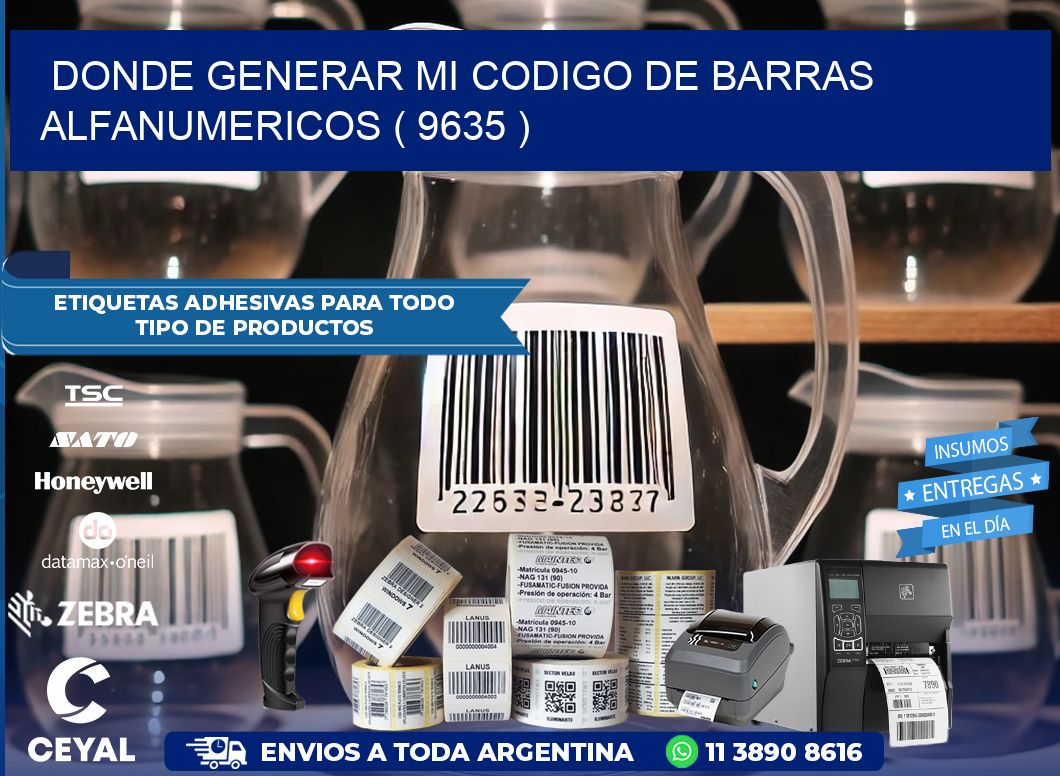DONDE GENERAR MI CODIGO DE BARRAS ALFANUMERICOS ( 9635 )