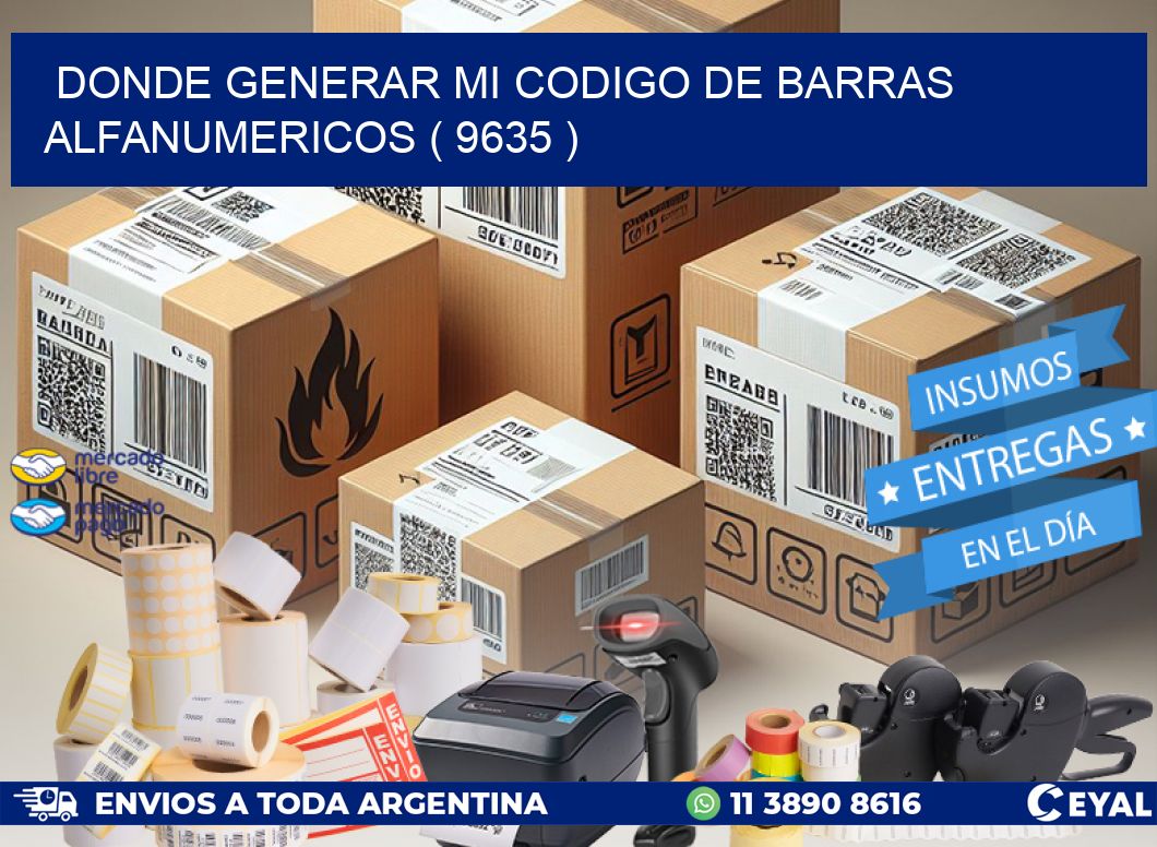 DONDE GENERAR MI CODIGO DE BARRAS ALFANUMERICOS ( 9635 )