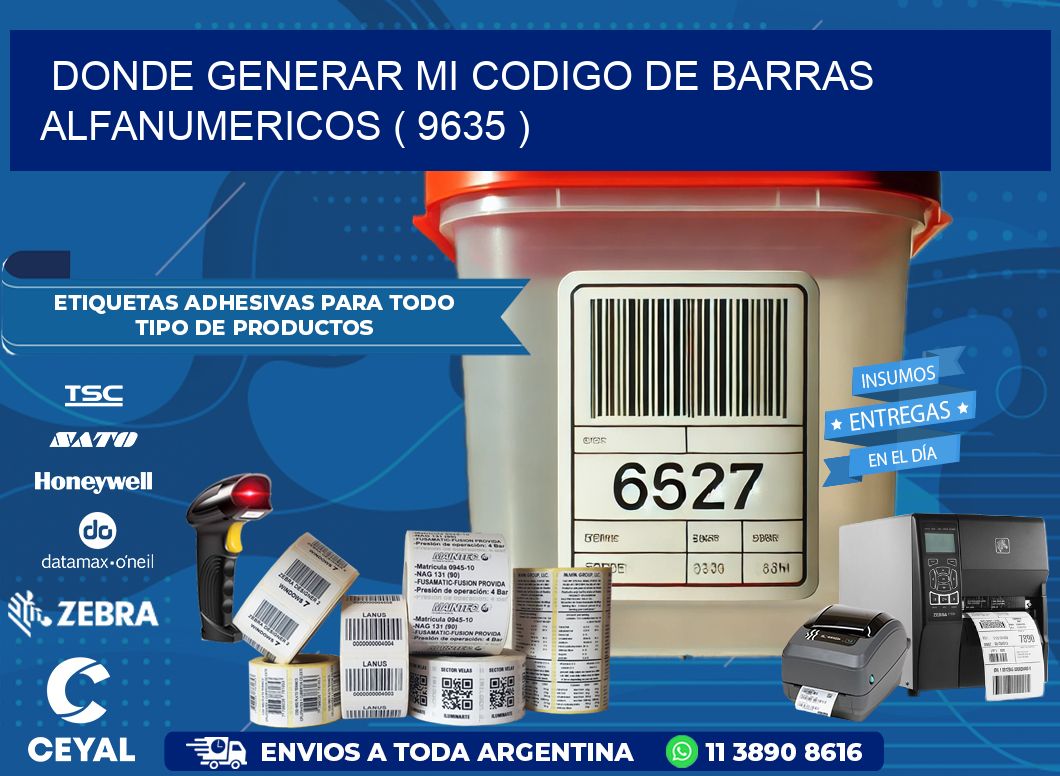 DONDE GENERAR MI CODIGO DE BARRAS ALFANUMERICOS ( 9635 )